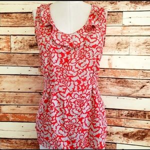 Banana Republic Red/Gray Sleeveless Scoop Top